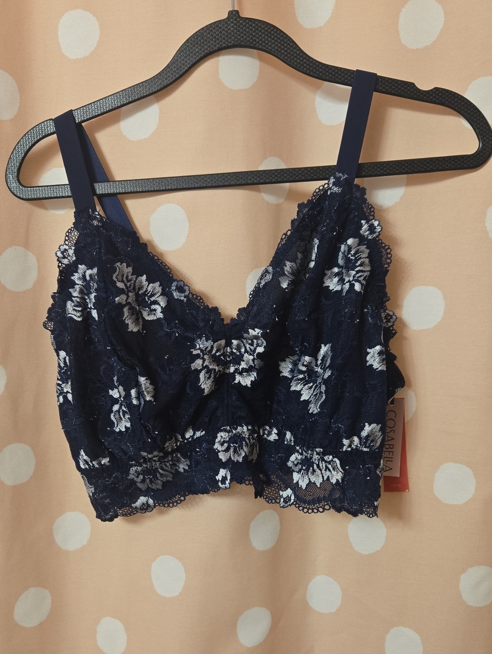 Cosabella Savona Long Line Lace Bralette XL Curvy NWT Blue
